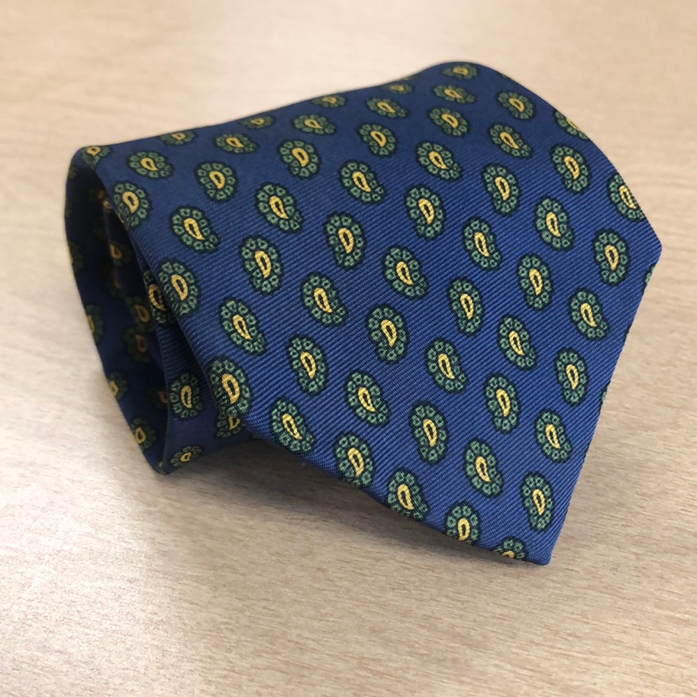 Ermenegildo Zegna Tie (Blue with Green & Gold)